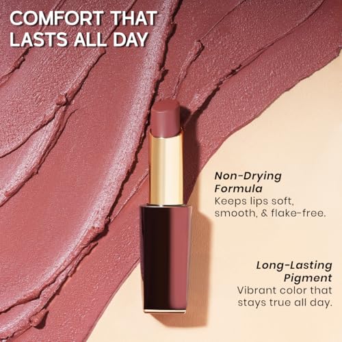 Image of INSIGHT Pure Matte Lipstick - First Text| High Pigment, Long Lasting Smooth Matte Finish | Enriched with Vitamin E & Coconut Oil - 3.3 g