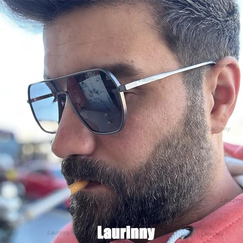 Oversized Polarized Square Aviator Sunglasses for Men Women Vintage Sun Glasses Large Retro Metal Mens Shades2