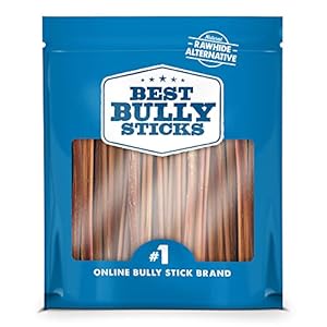 Best Bully Sticks 6 Inch Thin Bully Sticks – 24 Count (Pack of 1) – Natural, Easily Digestible, 100% Grass-Fed, Grain and Rawhide Free