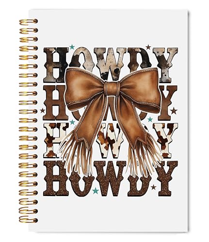 Carnet de notes à spirales marron avec couverture rigide Western Howdy