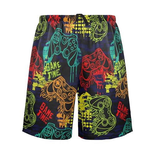 Pigsaly Pajama Shorts Video Game Controller Men's Pajama Bottoms Vintage Gaming Tools Sleep Pajama Drawstring Shorts S Multicolor