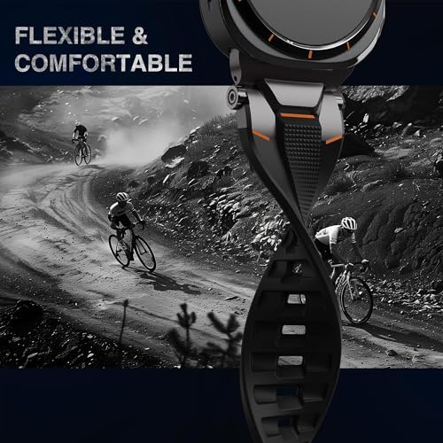 Image of ULTIMAL Watch Band for Samsung Galaxy Watch Ultra 47mm (2025 /2024) Compatible with Samsung Watch Strap Bands for Men Sport Bands for Watch Rugged Premium TPU & Metal (Black+Black)
