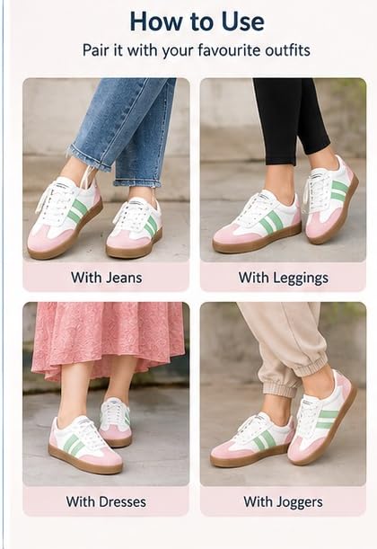 Image of Casual Sneaker Shoes for Women | Soft Cushioned Insole | Sneakers for Woman | Lightweight | Comfortable | Stylish, Trendy Girls and Women Sneakers with Laces