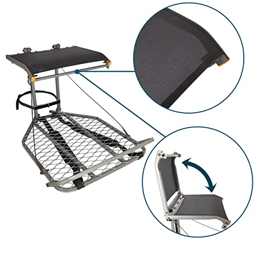 Wdsystin Treestands Medium Mesh Hang-On Treestand | Single-Person Hunting Ladderstand | Steel Climbing Tree Stand | Max 300Lbs #TOP2