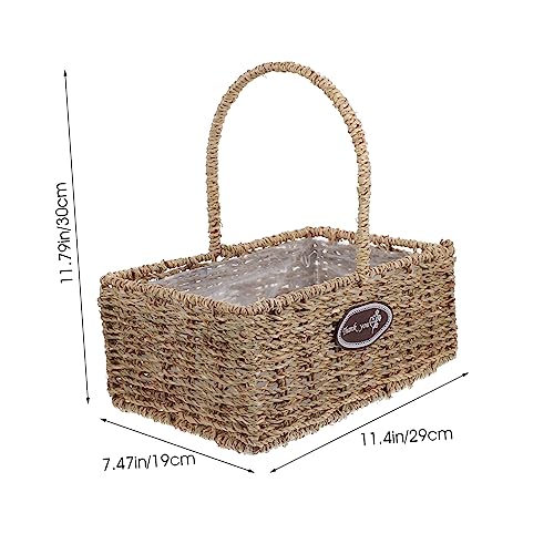 Cesta floral tejida para decoración natural de balcones y cocinas interiores 7