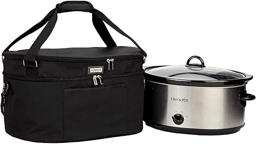 HOMEST Bolsa de cocción lenta para olla de cocción lenta de 6 a 8 cuartos de galón, transportador de viaje aislado con forro fácil de limpiar, funda