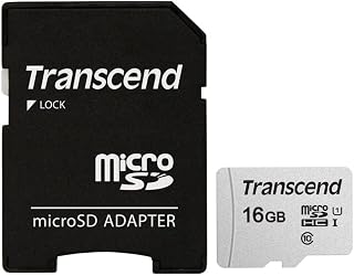 Transcend 16 GB Micro Memory Card, Compatible with Samsung Galaxy S4 Mini Cell Phone Memory Card 16GB microSDHC Memory Card with SD Adapter