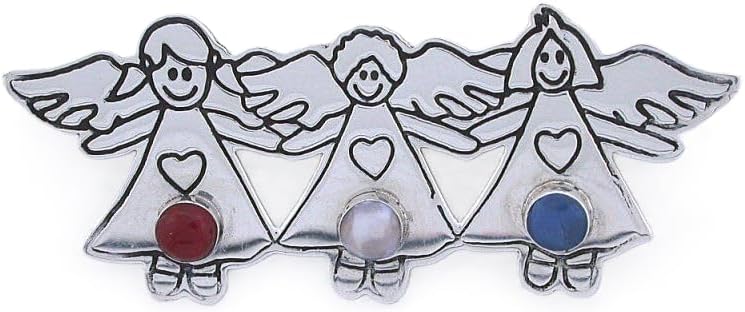 Three Little Angels 1 Boy 2 Girl .925 Sterling Silver Brooch Pin EBS5135/41923
