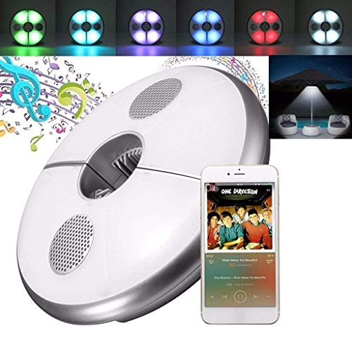 GJJSZ Cordless Patio Umbrella Lights with Bluetooth Wireless Speakers 2 in1 Stereo Speaker Rechargeable,Parasol Lights,Umbrella Pole Light Camping Lights for Umbrellas,Camping Tents