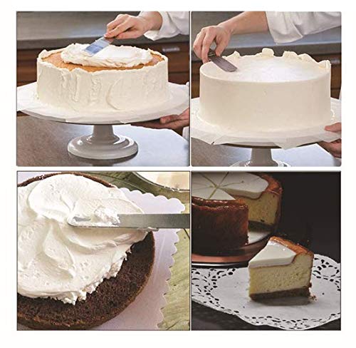 Miniatura 6 de WOIWO Espátula recta de 10 pulgadas para glaseado de acero inoxidable, mango de plástico, espátula para decoración de pasteles, color verde