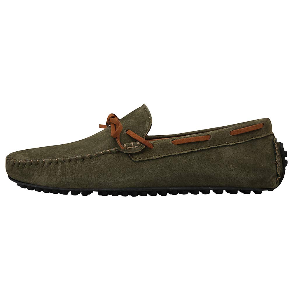 Uomo Pelle Scamosciata Fatto a Mano Confortevole Tappeto Pantofole Antiscivolo Scarpe da Barca Casuale Mocassini Piatti