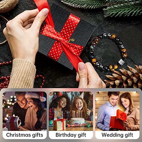 Sibost Triple Protection Bracelet,Tiger's Eye,Obsidian,Hematite For Protection,Bring Luck And Happiness, 8Mm Handmade Crystal Healing Bracelet For Women Men #TOP5