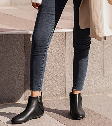 MaxMuxun Women's Ankle Boots Flat Low Heel Zipper/Chelsea Booties Winter Fall Fashion Boots2