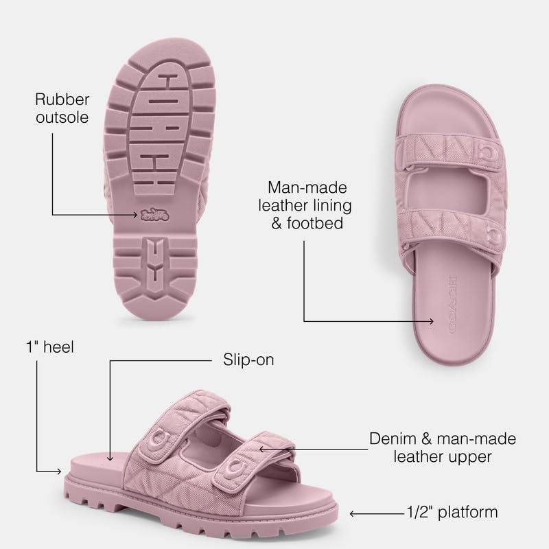 COACH Women's Sculpted C Double Banded Sandals - Image 3