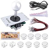 Quimat DIY Arcade Game Button and Joystick Controller Kit for Rapsberry Pi and Windows,5 Pin Joystick and 10 Push Buttons
