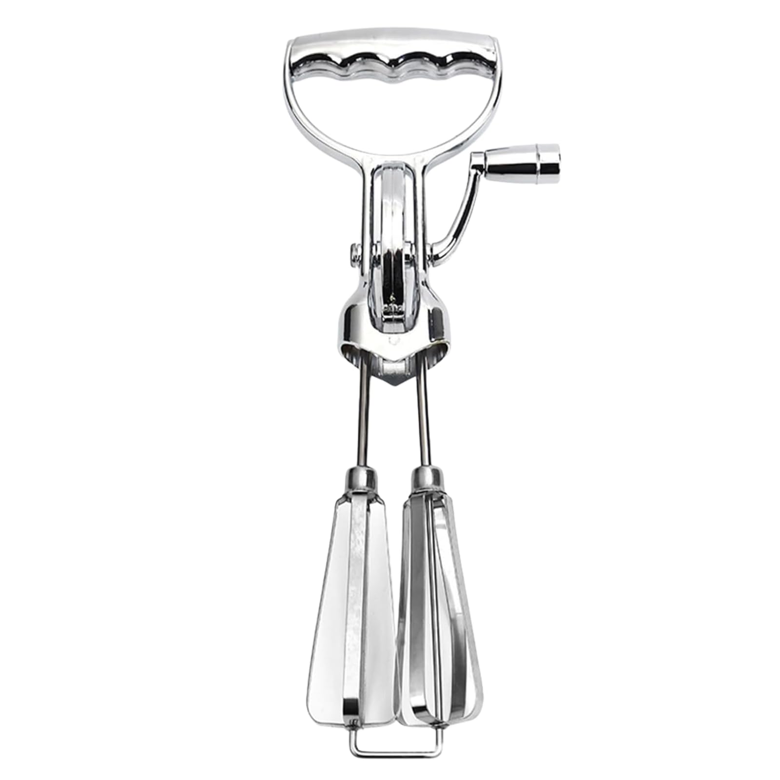 Stainless Steel Egg Beater - Hand Crank Manual Mixer with Dual Rotary Whisks 360 Rotation for Eggs Batter
