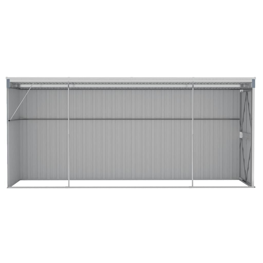 vidaXL Cobertizo de Jardín Mural Gris 118x382x178 cm Acero galvanizado