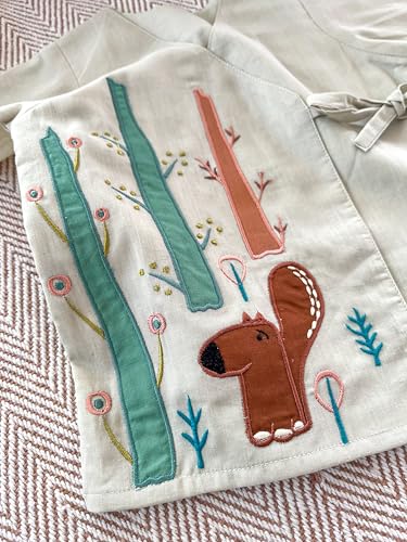 Image of Organic Cotton Jhabla Set for Infants and Toddlers | Front Buttons Unisex Jabla | Soft Mulmul