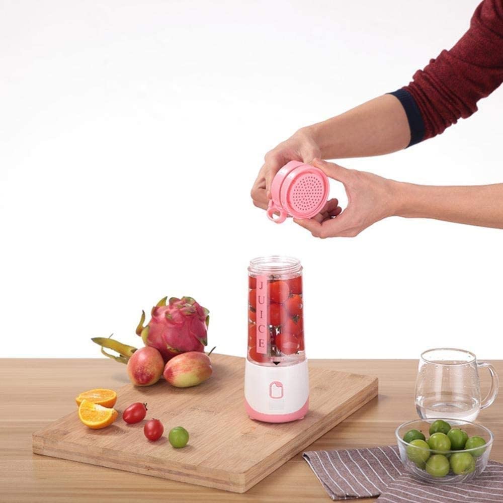 Blender Personale, frullatore Portatile, frullatore di frullato Noi Blender Smoothie Ricaricabile, Mini frullatore for frullati e frullati, frullatore da Viaggio, Rosa spremiagrumi, Rosa