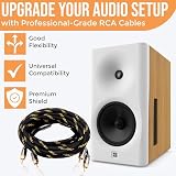 Elite Audio | Pro Series 2-kanałowy kabel audio RCA | 9 m długi | 100% OFC ocynowana miedź | złącza mosiężne | zmniejszone zniekształcenia sygnału | potrójnie ekranowany pancerz | EA-PRO3