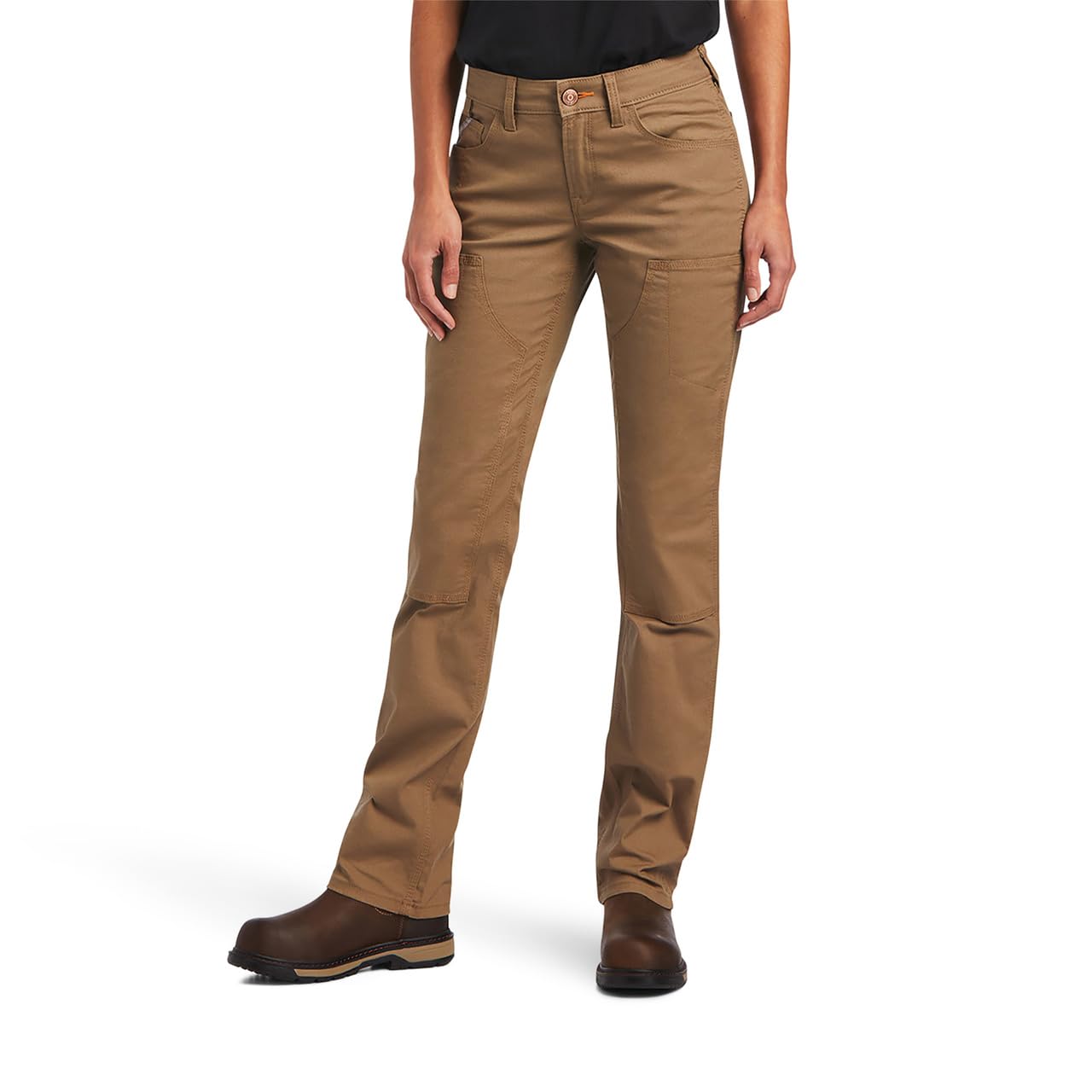 ARIAT Women's Rebar DuraStretch Made Tough Double Front Pant, Field Khaki, Size 33 X-Long