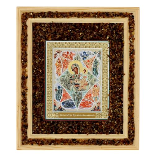 Holyart Icône avec Ambre Buisson Ardent 21x18 cm