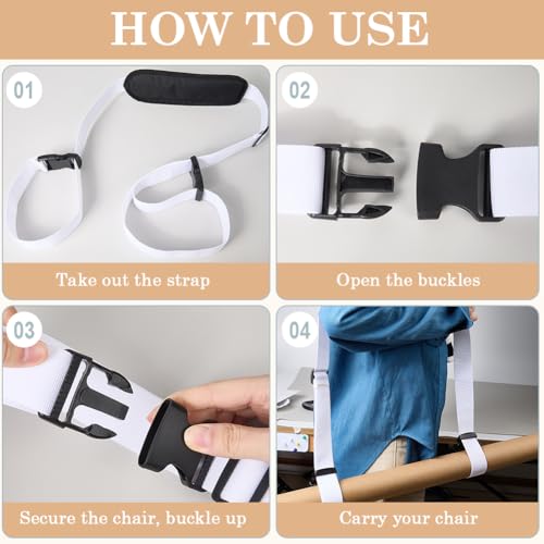 Image of GORGECRAFT Beach Chair Carrying Strap White Folding Chair Backpack Anti-Slip Shoulder 100 to 189cm Adjustable Replacement Convenient Straps for Outdoor Picnics Beaches Camping Outdoor Fishing