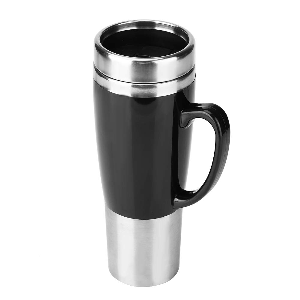 KIMISS Taza Eléctrica para Coche 12V/24V, o Inoxidable, Calienta Café y Té, Ideal para Viajes en Invierno, Taza Térmica para Automóvil