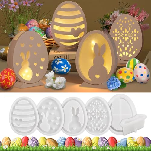 6 moldes de silicone para a Páscoa, molde de coelho para a Páscoa, molde de silicone 3D Páscoa molde de silicone coelho, molde de silicone, moldes de gesso para ovos de Páscoa, molde de resina epóxi