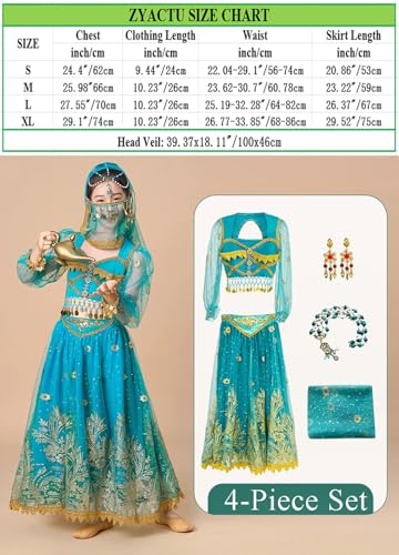 Disfraz completo de princesa Aladino Jasmine para niñas miniatura 5