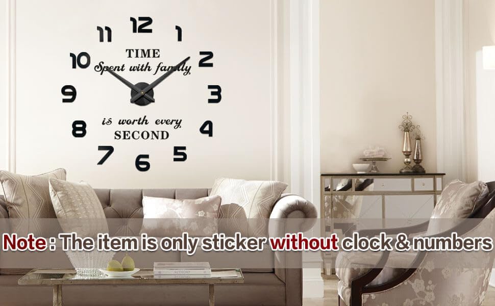 Miniatura 3 de Vangold - Reloj de pared con números romanos y sin esfera, decoración para el hogar, para sala de estar, dormitorio, sin marco ni esfera