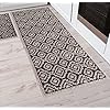The Sofia Rugs Washable Runner Rug Set [2 PCS] - Absorbent, Non-Slip Gray Throw Rugs and Runners for Kitchen - Long, Non Skid Bathroom Runners and Kitchen Mats for Home Decor, 59"x24"