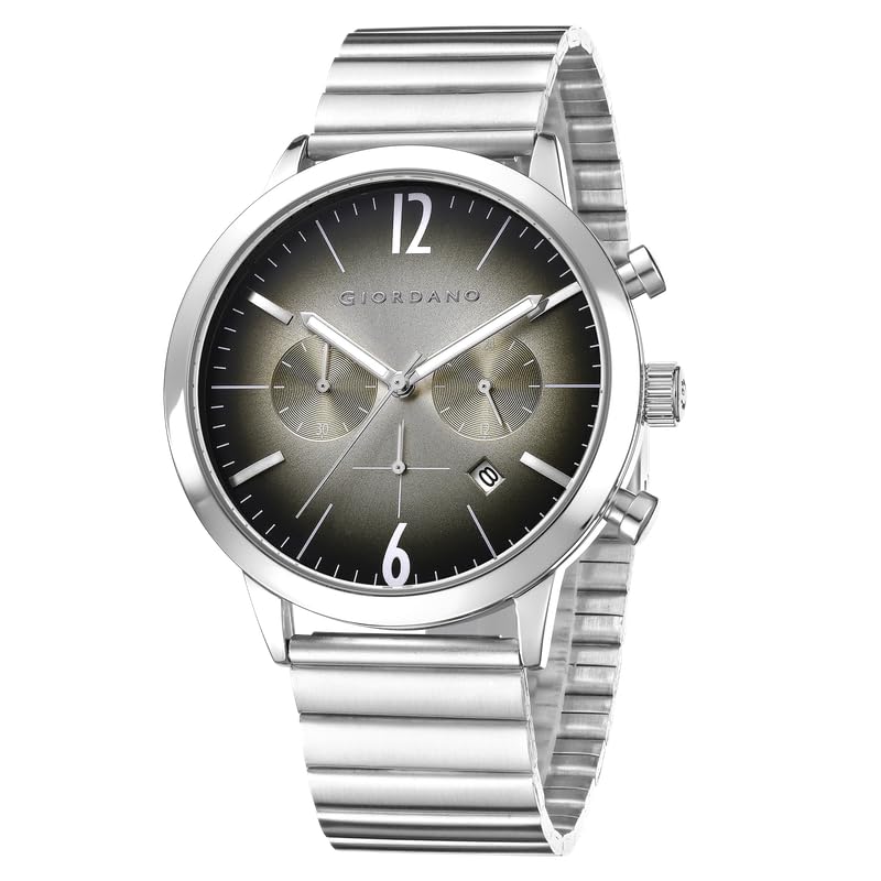 Image of Giordano Analog Chronograph Watch for Men - Round Dial, Date Display Function, Quartz Movement, Water Resistant, Stainless Steel Case & Strap - GZ-50153