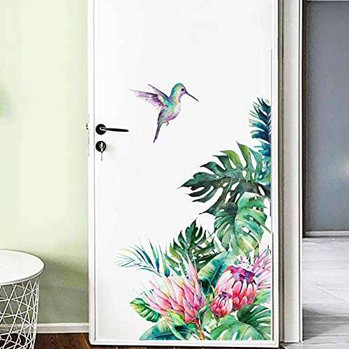 Vinilo Decorativo Hoja Tropical con Pájaro en Rollo miniatura 4