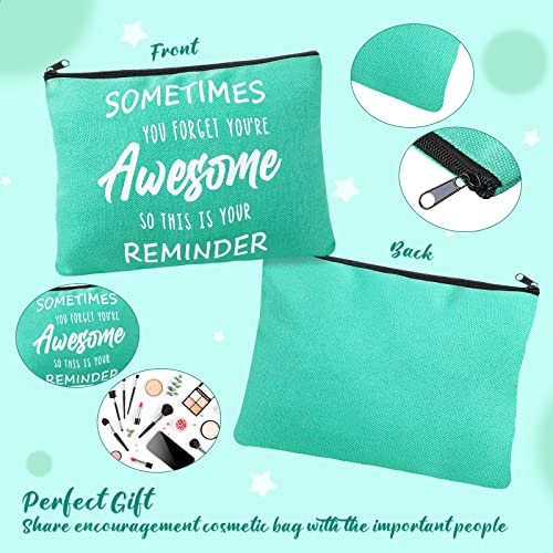 Kajaia 50 Pcs Inspirational Gifts Cosmetic Bags Thank You Appreciation Gift Canvas Makeup Bag Toiletry Bag with Zipper Motivational Quotes Purse for Girl Women Mom(6.7 x 9.1 Inch)3