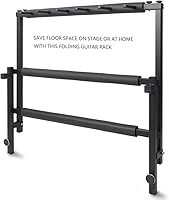 Vista 3 de Soporte de bajo para múltiples guitarras con soporte plegable (5 espacios)