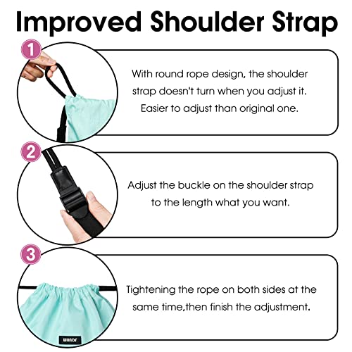 Drawstring Backpack String Bag Sackpack Cinch Water Resistant Nylon For Gym Shopping Sport Yoga By Wandf (Mint Green 6032) #TOP6