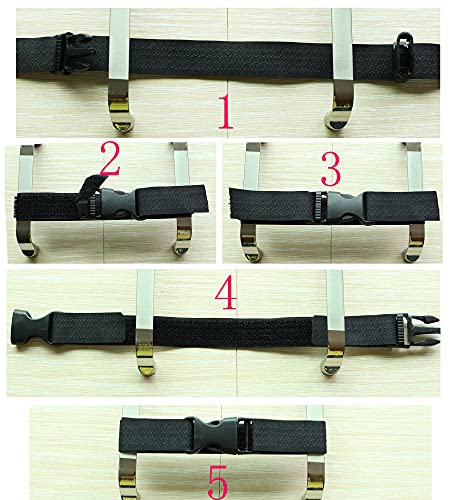 Coosin Baby Safety Locks,Handles Child Safety Locks Simple Installation Home Safety Strap Locks Fit Closed Handle Cabinets,Oven, Double Open The Door Refrigerator, Kitchen Door ect... (8 Pack, Black) - Thumbnail 4