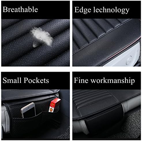 HCMAX Car Seat Cover, 2 Pack Front & Long Seat Covers, Bamboo Charcoal & PU Leather, Breathable, Cooling