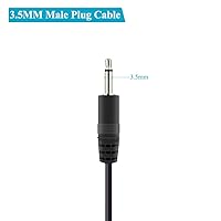 Vista 3 de Fancasee Paquete de 2 cables de 0.138 in de 1/8 pulgadas a altavoz, enchufe mono macho a cable desnudo, adaptador de conector de cable de audio Jack