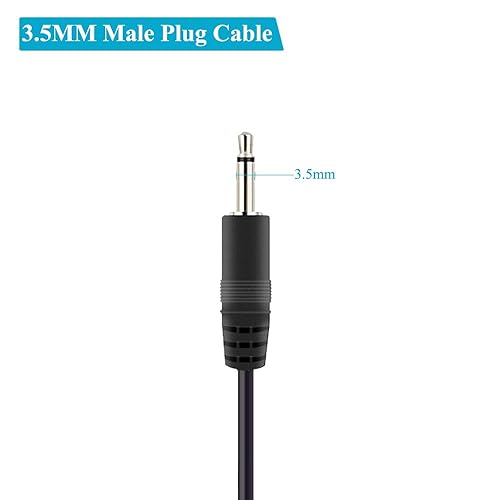 Miniatura 3 de Fancasee Paquete de 2 cables de 0.138 in de 18 pulgadas a altavoz, enchufe mono macho a cable desnudo, adaptador de conector de cable de audio Jack