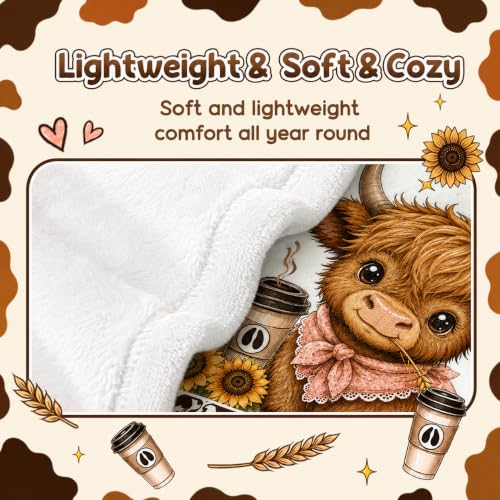 Highland Cow Throw Blanket, Fuzzy Highland Cow Print Blanket Gift40"x50" - image 6