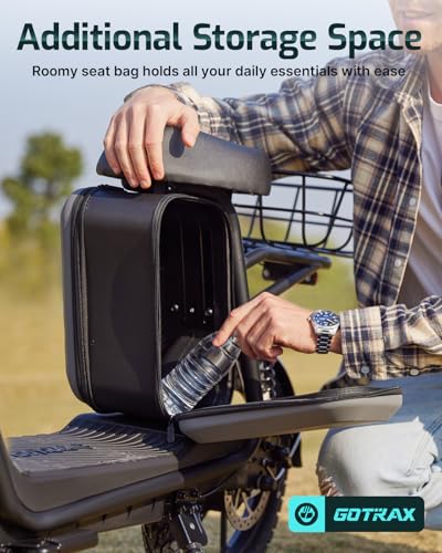 Image of Gotrax Adult Electric Scooter with Seat, Max 19-25miles Range, 15.5-20mph Power by 350W-500W Motor, All-Terrain Tire & Wider Deck & Soft Cushioning Seat with Carry Basket