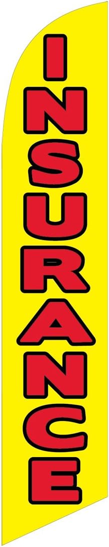 Insurance Advertising Replacement Feather Banner Swooper Flag, red and yellow theme