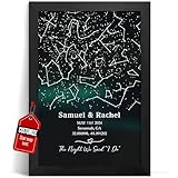 VICILO Personalized Star Map By Date Night Light Wall Art - The Night We Said “I Do” Print - Custom Couple's Name, Location, Anniversary Wedding Perfect Presents for Her & Him - Unique Home Decor Gifting Ideas
