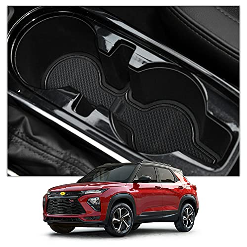 Image of CDEFG Custom Fit Cup, Door and Center Console Liner Accessories for 2021 2022 2023 Trailblazer, Car Slot Mats Cup Holder Inserts Coaster Pad Anti Slip, 19PCS (Black Colored Trim)