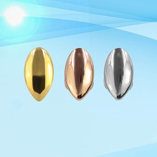 Miniatura 6 de EXCEART 3 unids tapa de dientes individuales Hip Hop dientes llanos Brace Grills Brace oro oro rosa diente vampiro colmillo tapa de chapa para