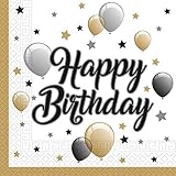servietten geburtstag 60 Sie erhalten 20 wunderschöne Servietten, der Firma Procos, mit Milestone Happy Birthday Motiv