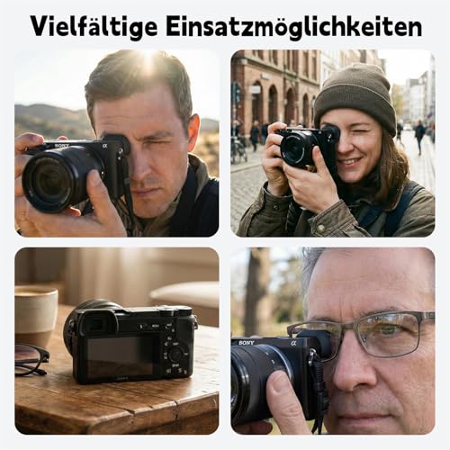2 Stück Ersatz Augenmuschel – Kamera Augenmuschel kompatibel mit Sony Alpha A6000 A6100 A6300 NEX‑6 NEX‑7, passend für FDA‑EP10 / FDA‑EV1S Sucher (Schwarz)