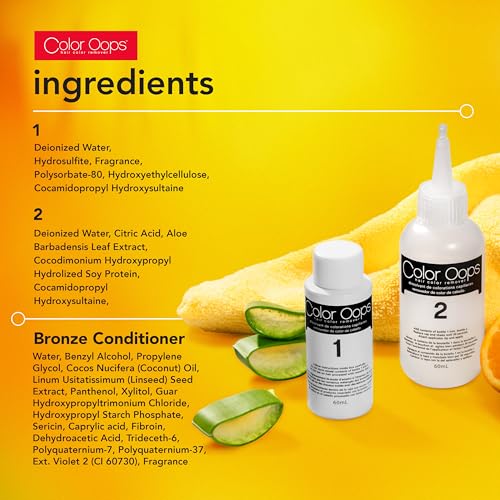Color Oops Extra Conditioning Hair Color Remover and Brass Correct Bundle, Hair Dye Remover Processes in 20 Minutes, Safely Removes Permanent & Semi-Permanent Hair Color, Neutralize Brassy Tones